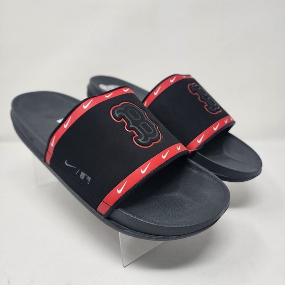 Nike Sandals Mens 10 Black MLB Boston Red Sox OffCourt Slide Logo Swoosh - Picture 1 of 7